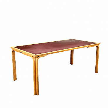 Dk 7870 table with bent beech base by Magnus Olesen, 1970s