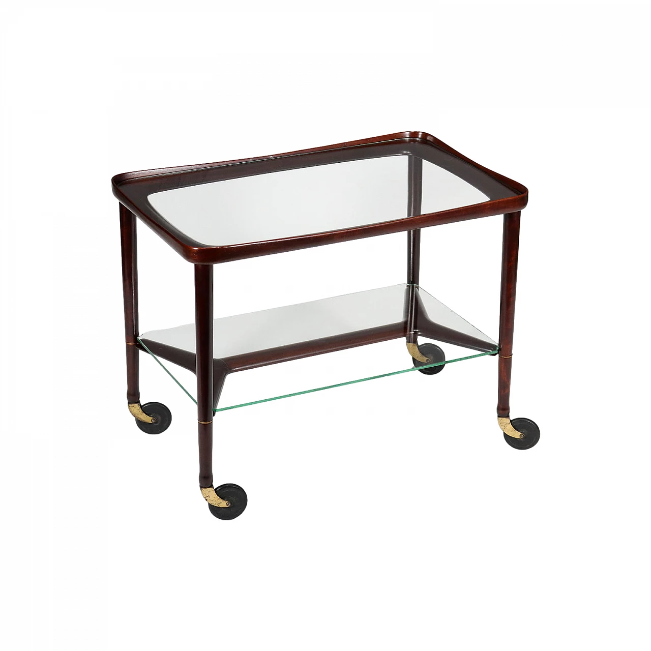 Service trolley with glass tops, 1950s 1
