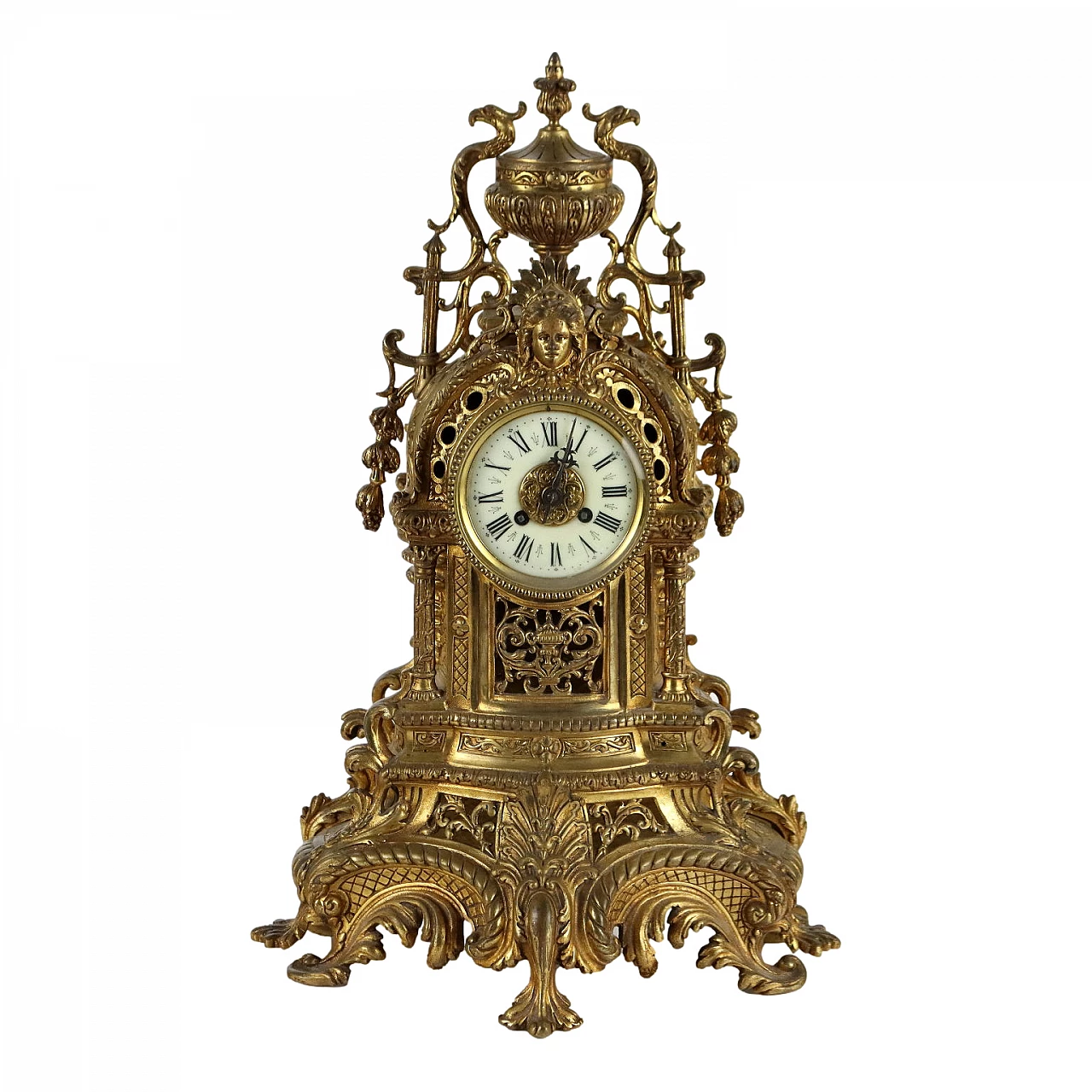 Gilded bronze table clock, 19th century 1