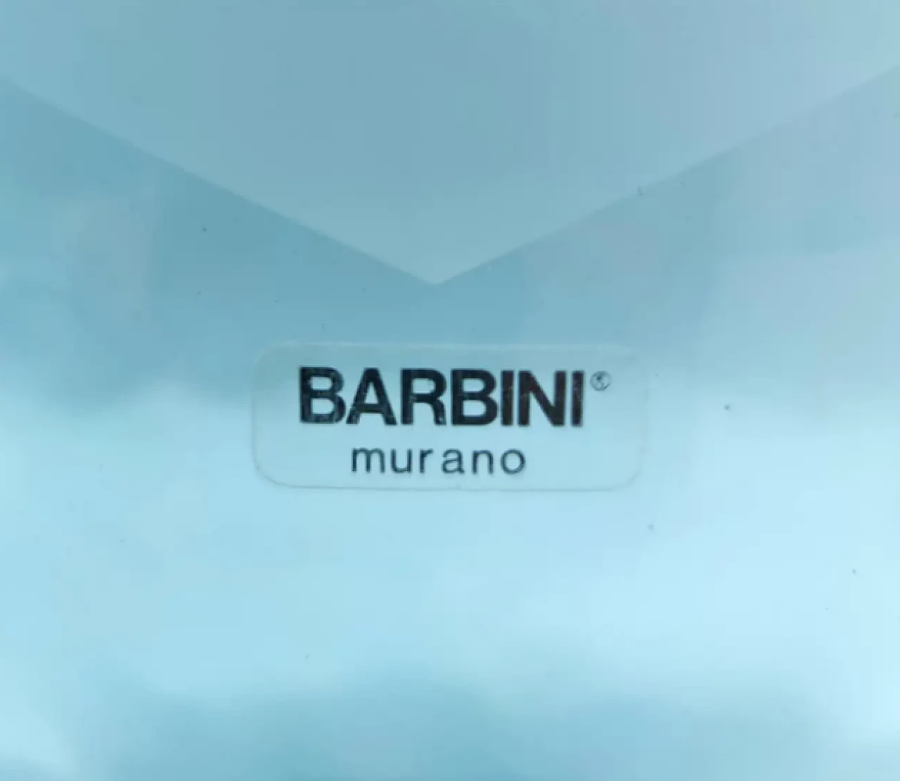 Round light blue Murano glass bottle by Alfredo Barbini, 1980s 11