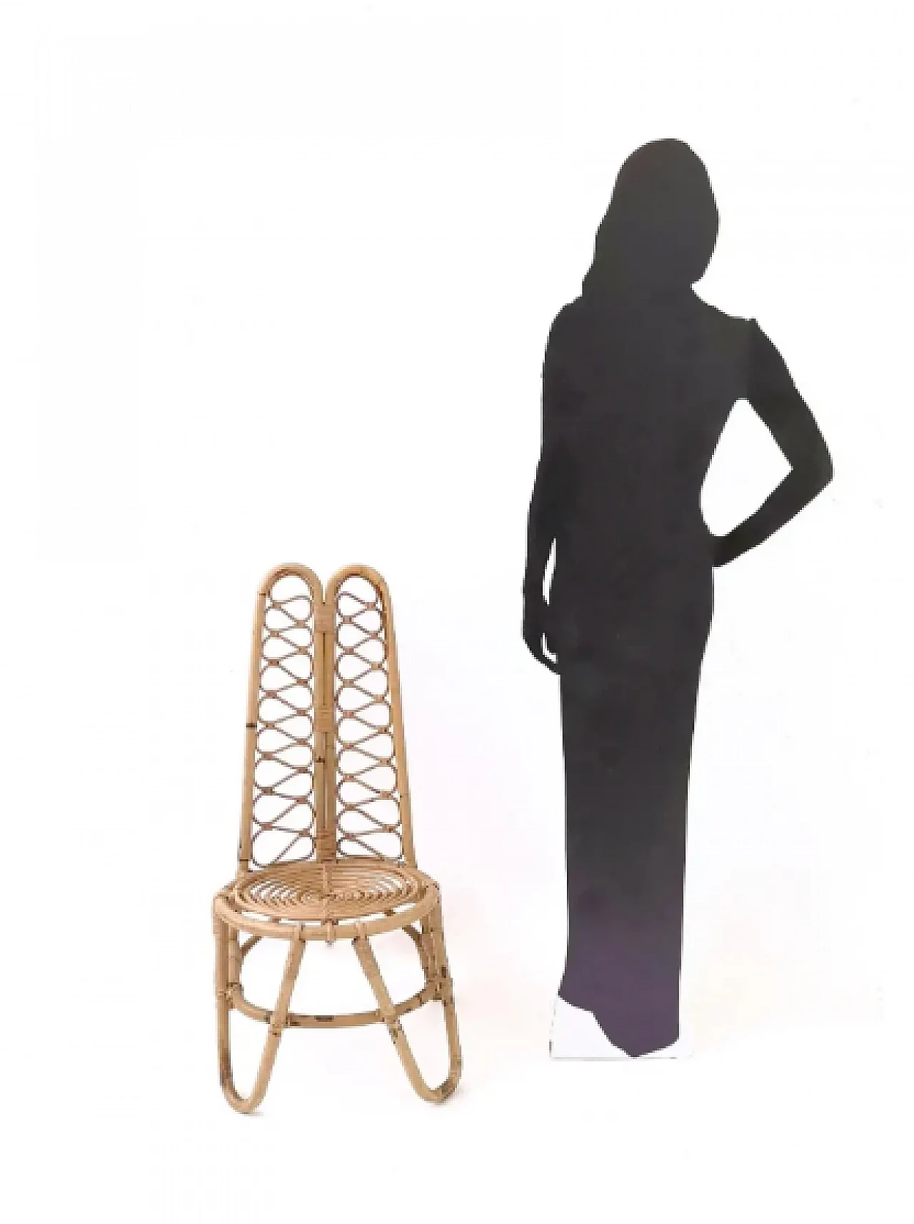 3 Bamboo garden chairs, 1950s 2