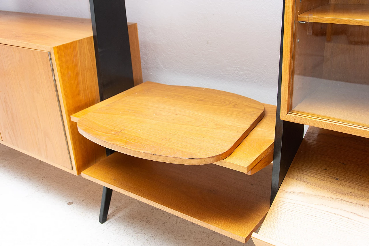 Czechoslovakian beech, plywood and iron bookcase, 1960s 7