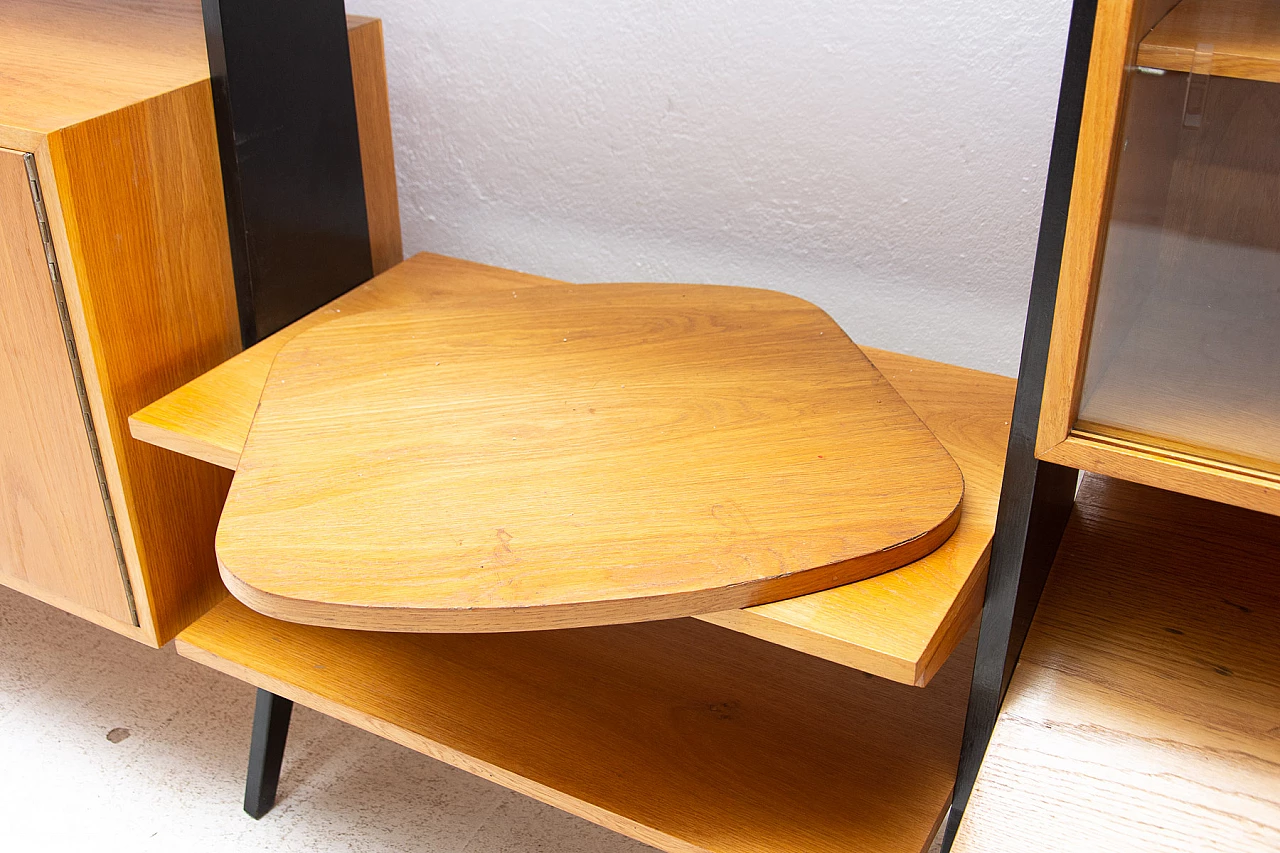 Czechoslovakian beech, plywood and iron bookcase, 1960s 8