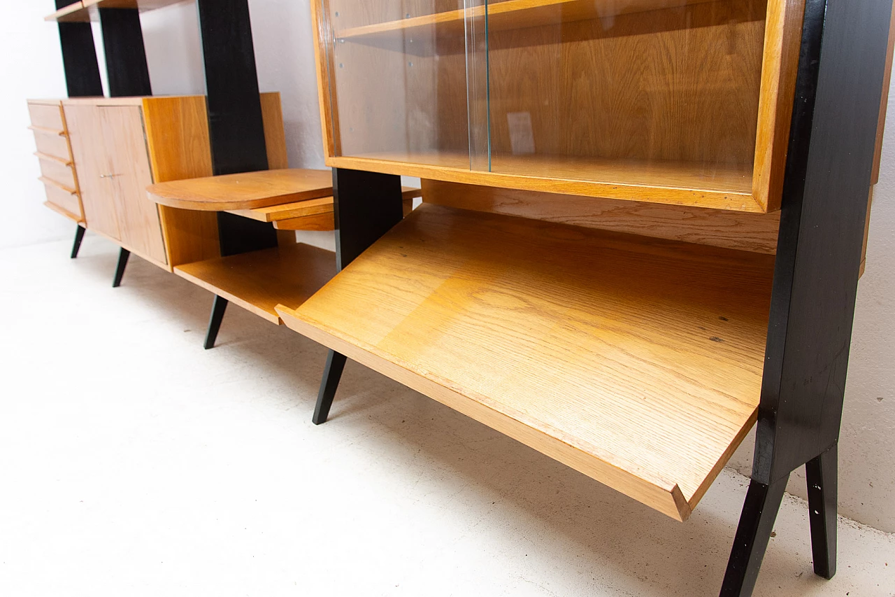 Czechoslovakian beech, plywood and iron bookcase, 1960s 9