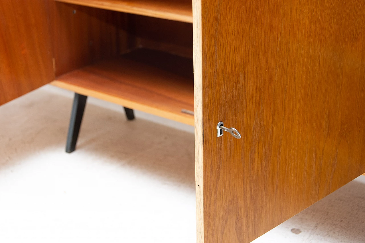 Czechoslovakian beech, plywood and iron bookcase, 1960s 15