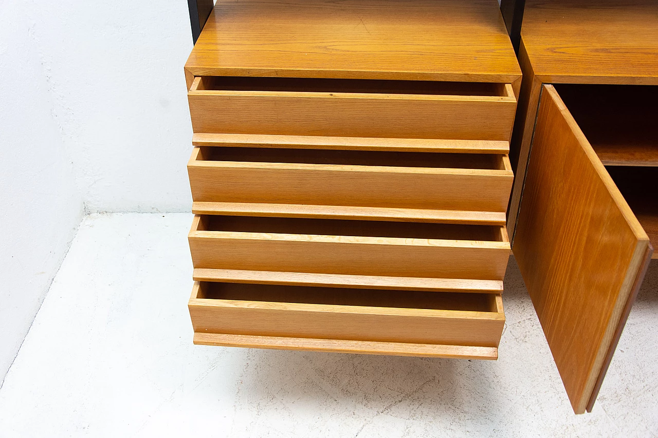 Czechoslovakian beech, plywood and iron bookcase, 1960s 16