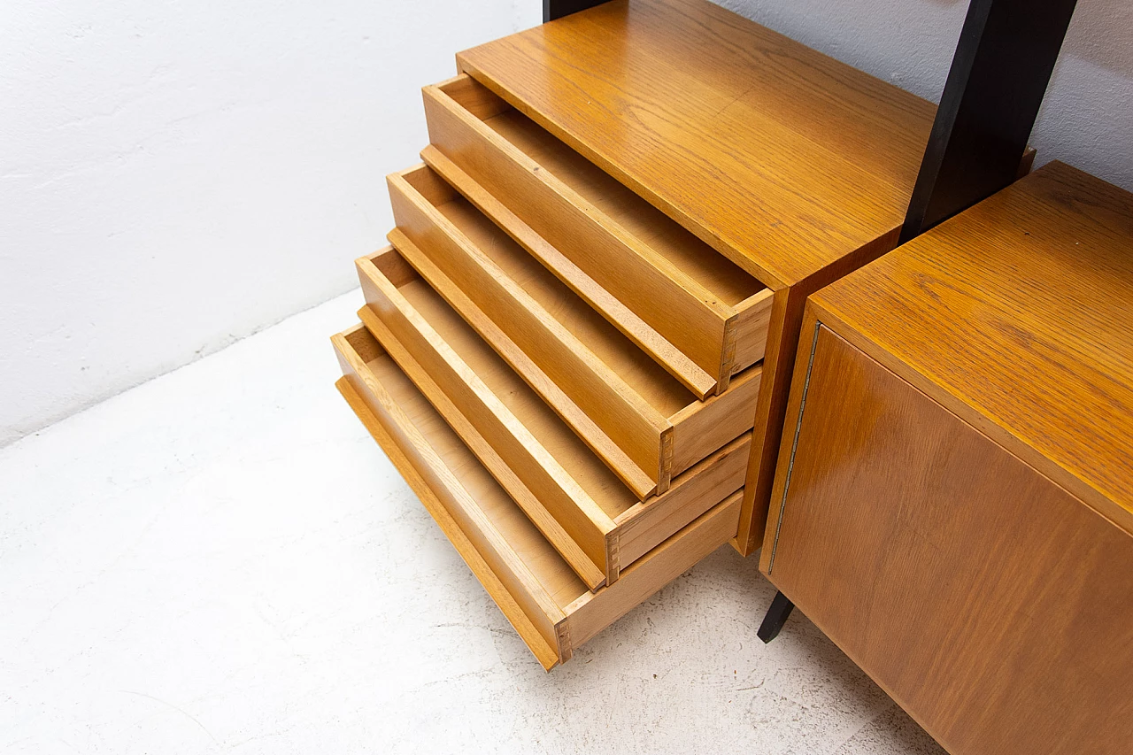 Czechoslovakian beech, plywood and iron bookcase, 1960s 17