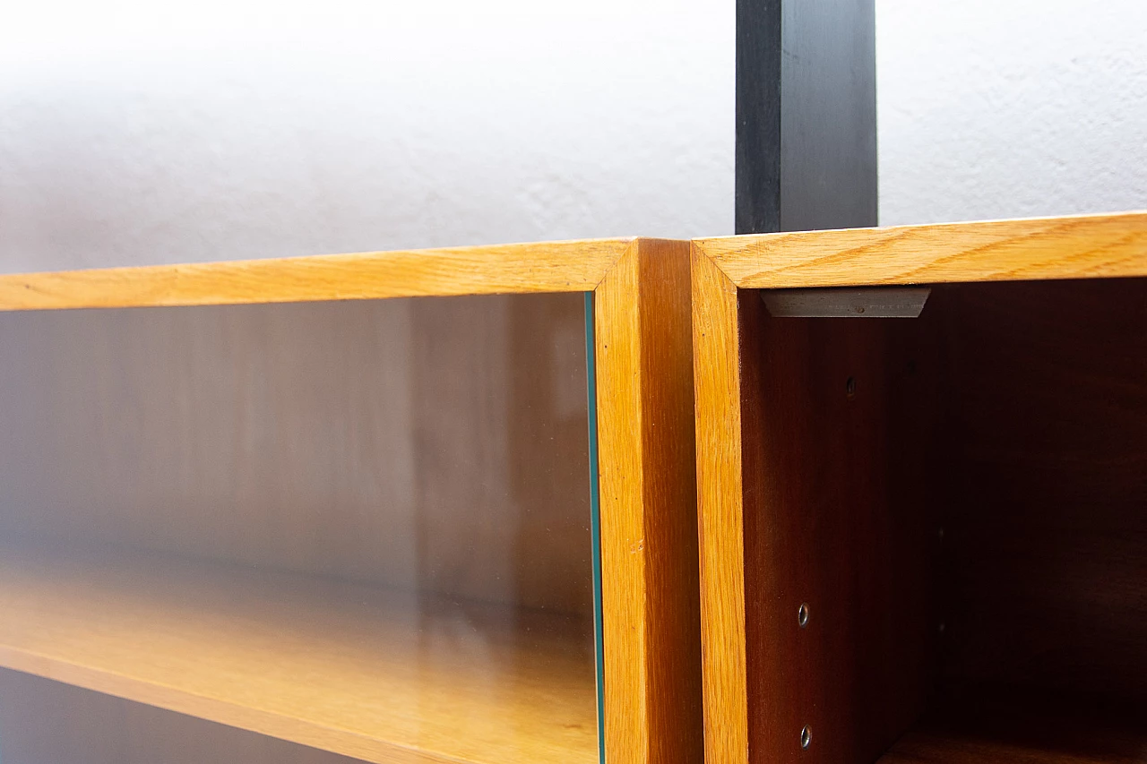 Czechoslovakian beech, plywood and iron bookcase, 1960s 18