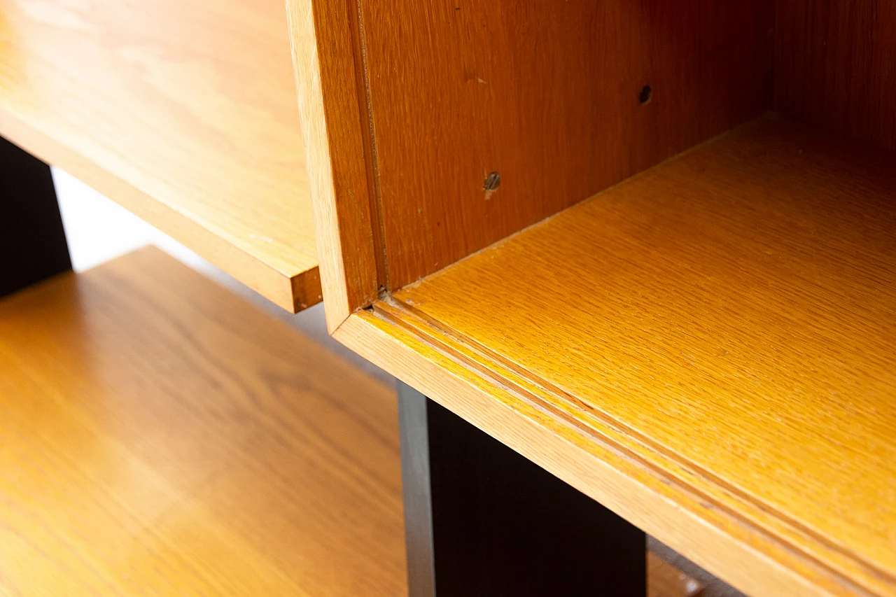 Czechoslovakian beech, plywood and iron bookcase, 1960s 24