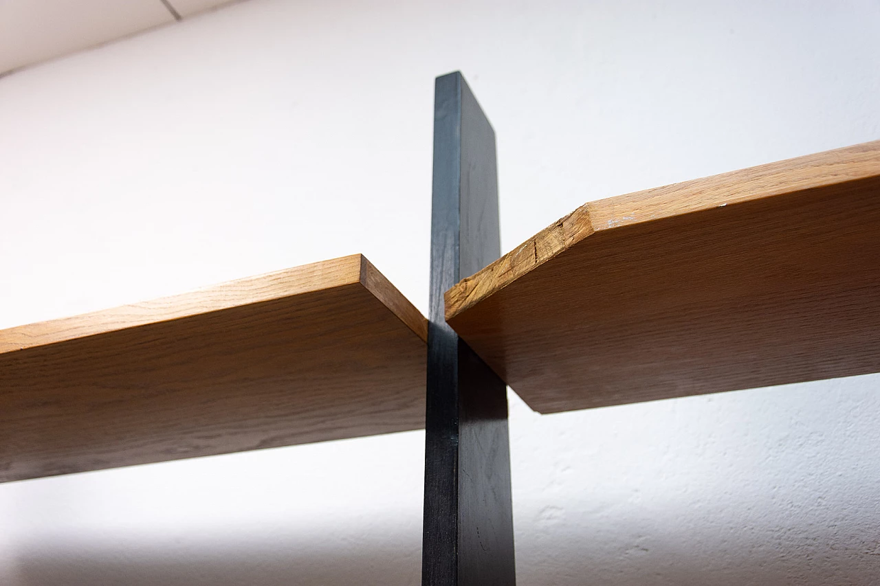 Czechoslovakian beech, plywood and iron bookcase, 1960s 25