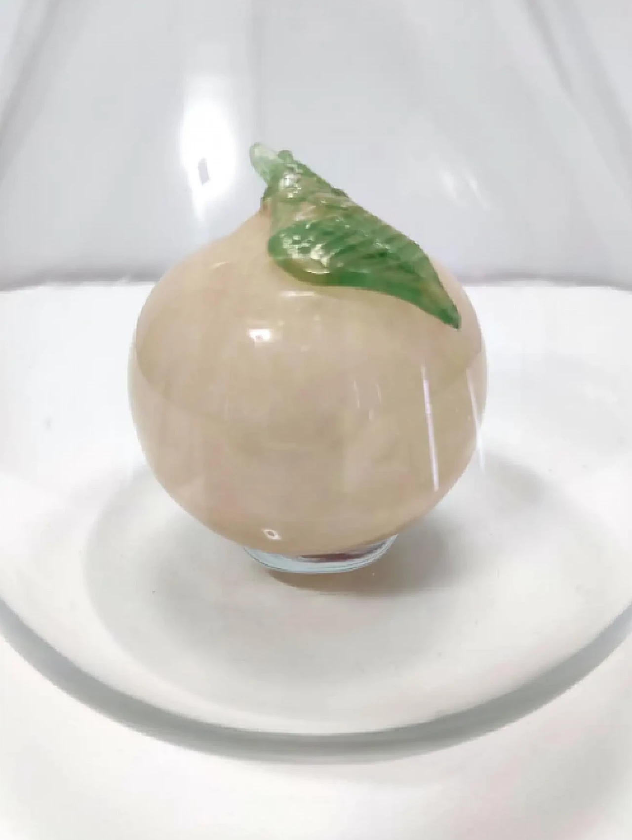 Vaso in vetro di Murano con frutta in vetro pulegoso attribuibile a Napoleone Martinuzzi, anni '40 6