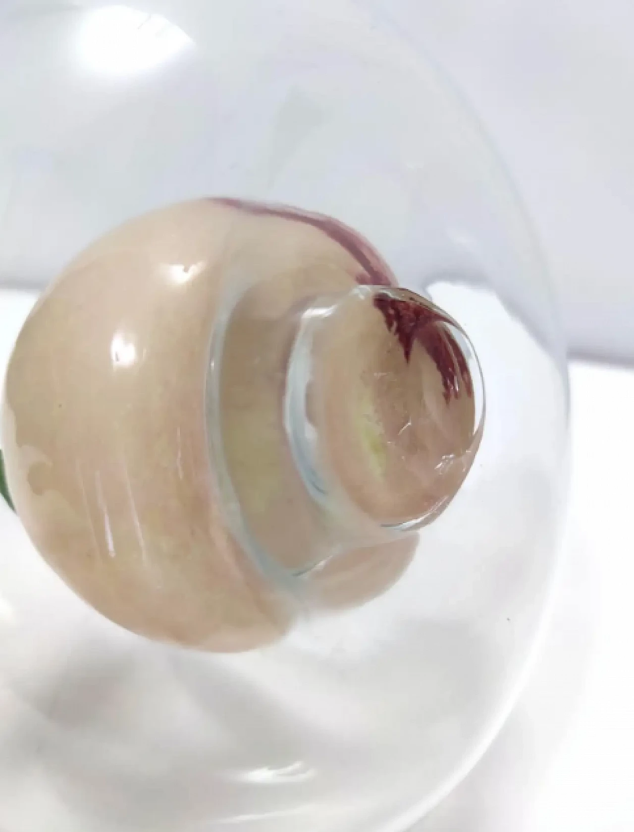 Vaso in vetro di Murano con frutta in vetro pulegoso attribuibile a Napoleone Martinuzzi, anni '40 10