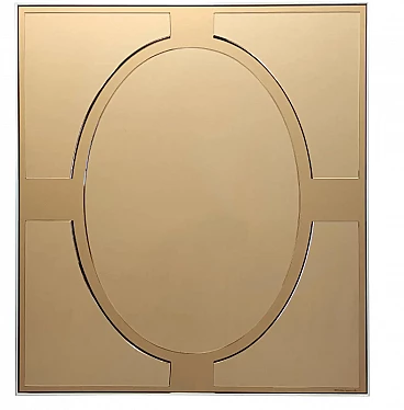 Bronze rectangular wall mirror by Giannobi, 1980s