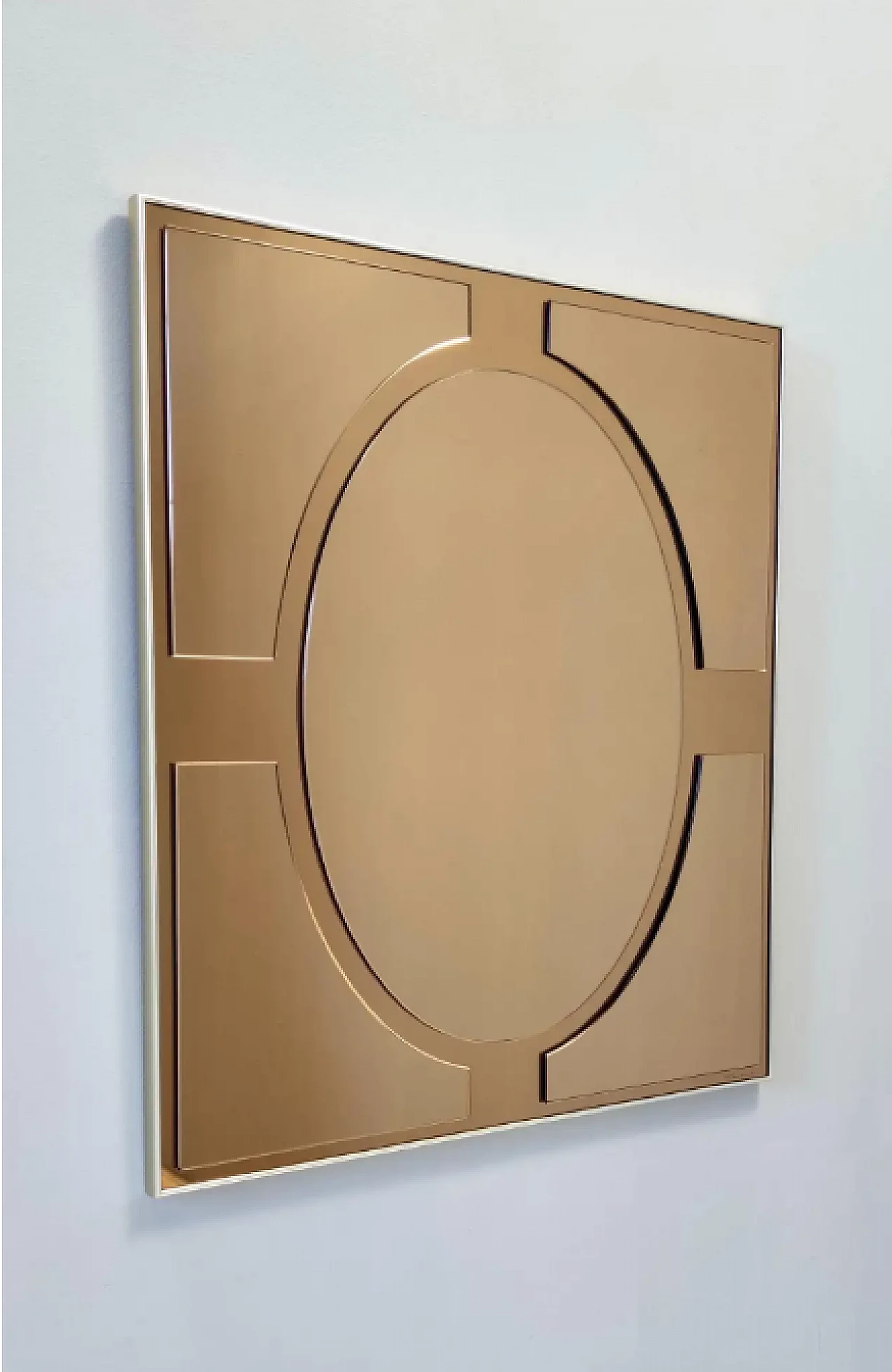 Specchio da parete rettangolare in bronzo di Giannobi, anni '80 4