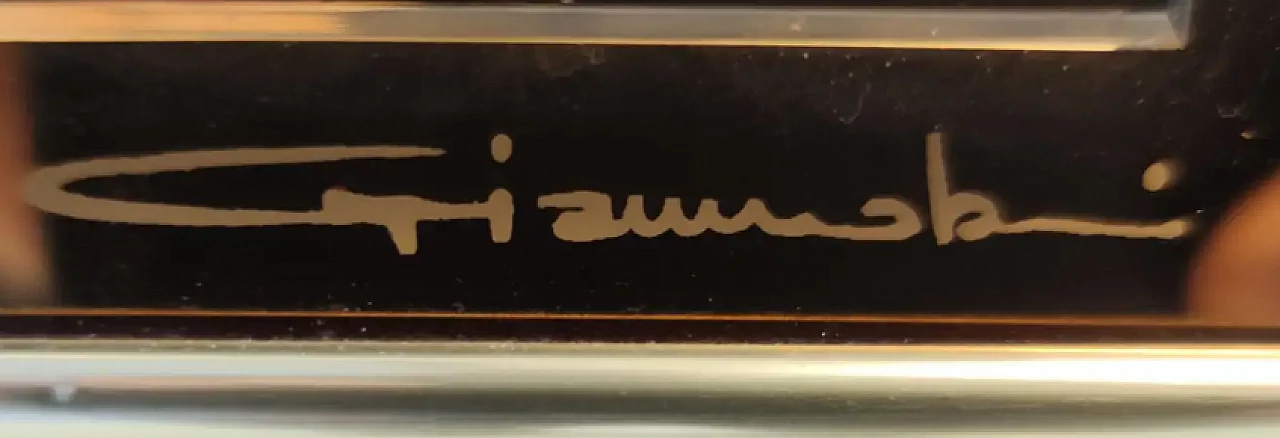 Specchio da parete rettangolare in bronzo di Giannobi, anni '80 12