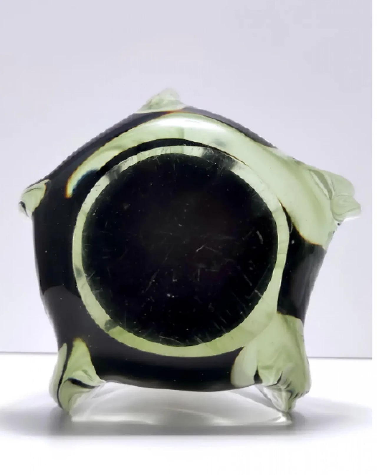 Vaso in vetro soffiato a mano bianco Sommerso dei Fratelli Toso, anni '60 12