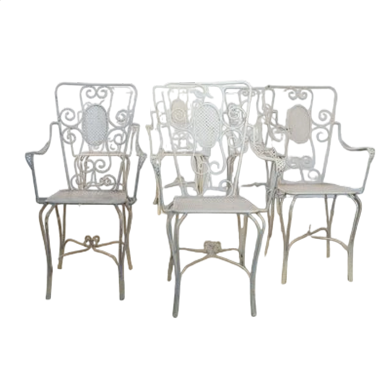 6 Wrought iron garden chairs by Casa & Giardino, 1950s 12