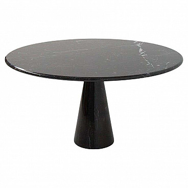 Marquina black marble round table by Angelo Mangiarotti, 1970s