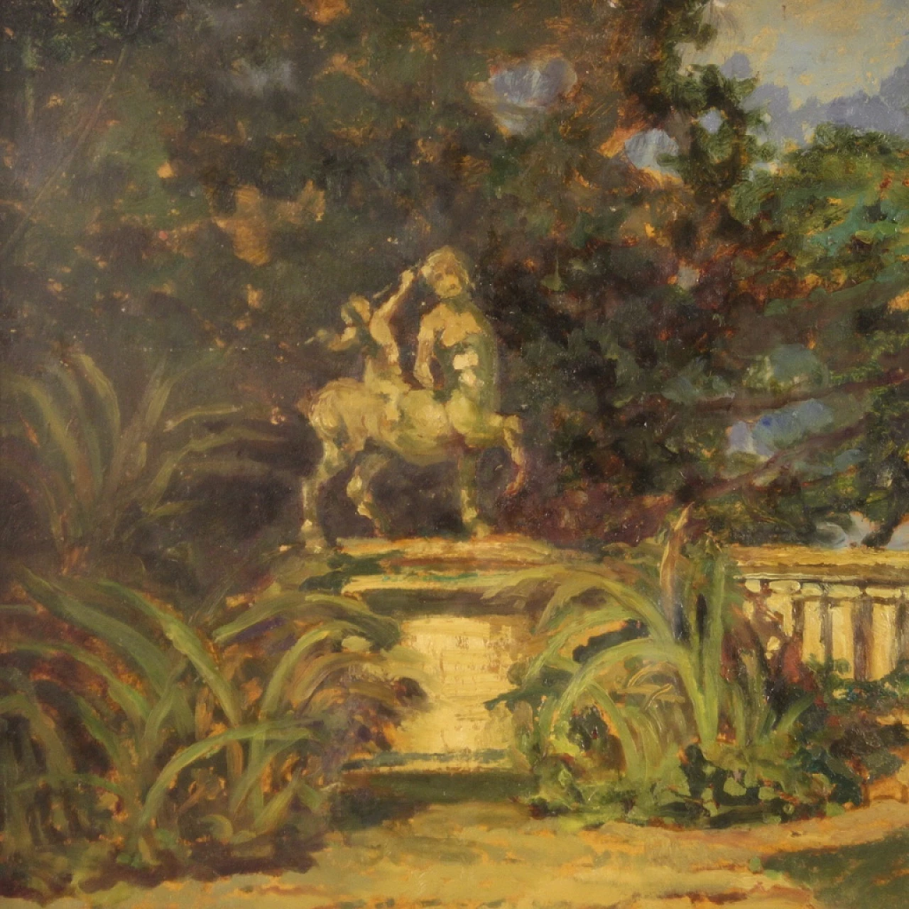 Landscape painting in impressionist style, oil on cardboard, 1960s 11