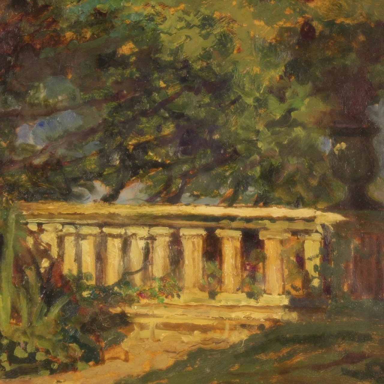 Landscape painting in impressionist style, oil on cardboard, 1960s 15