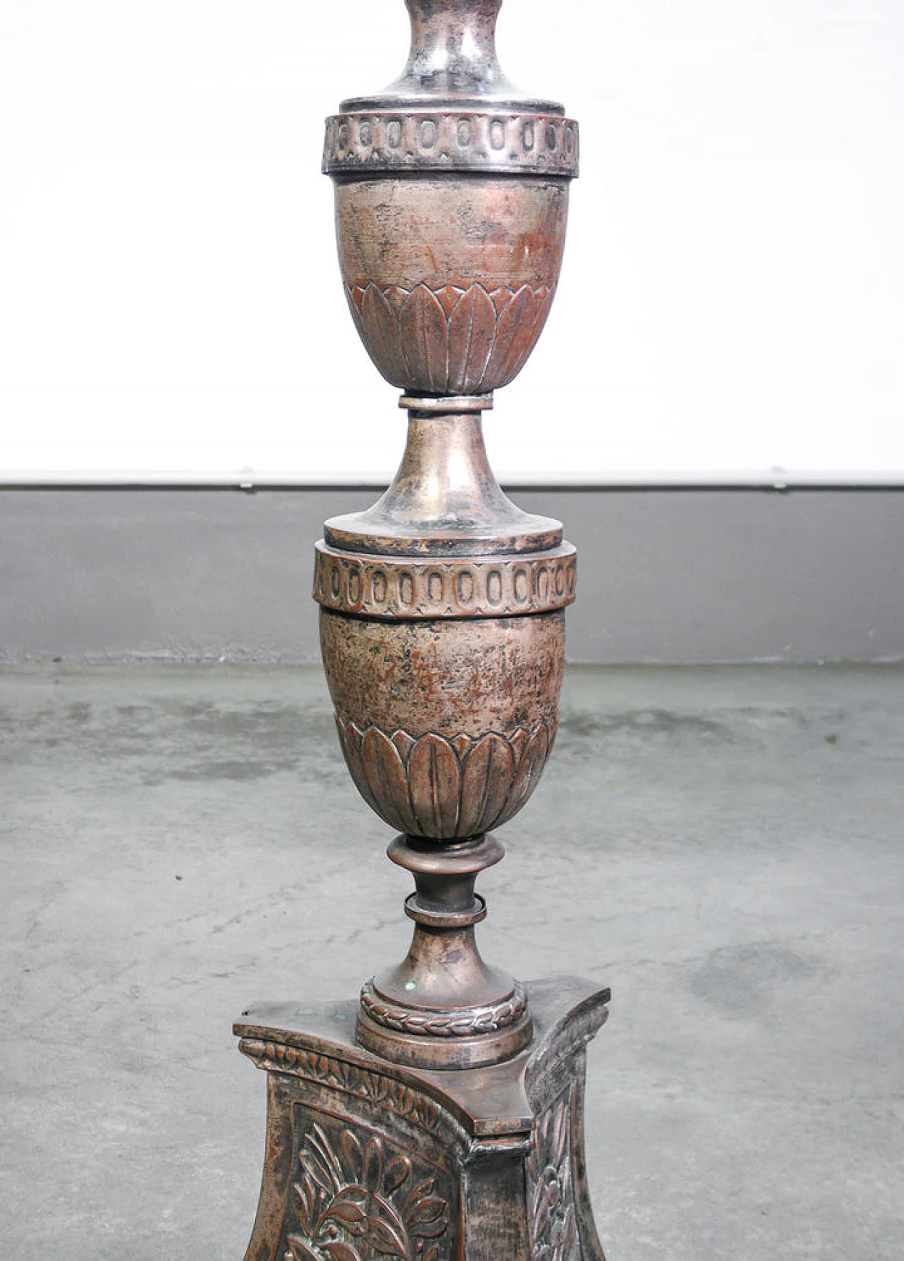 Silvered and embossed copper candle holder, 18th century 6