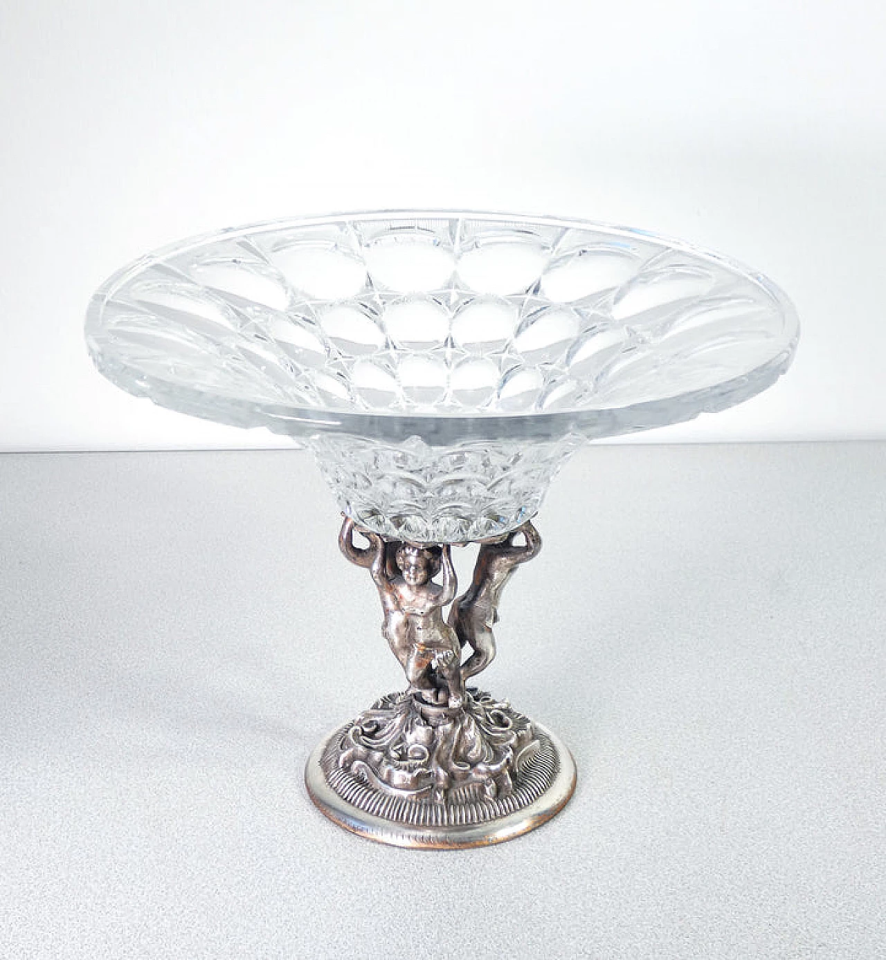 Cut crystal and Sheffield raised bowl, early 20th century 1