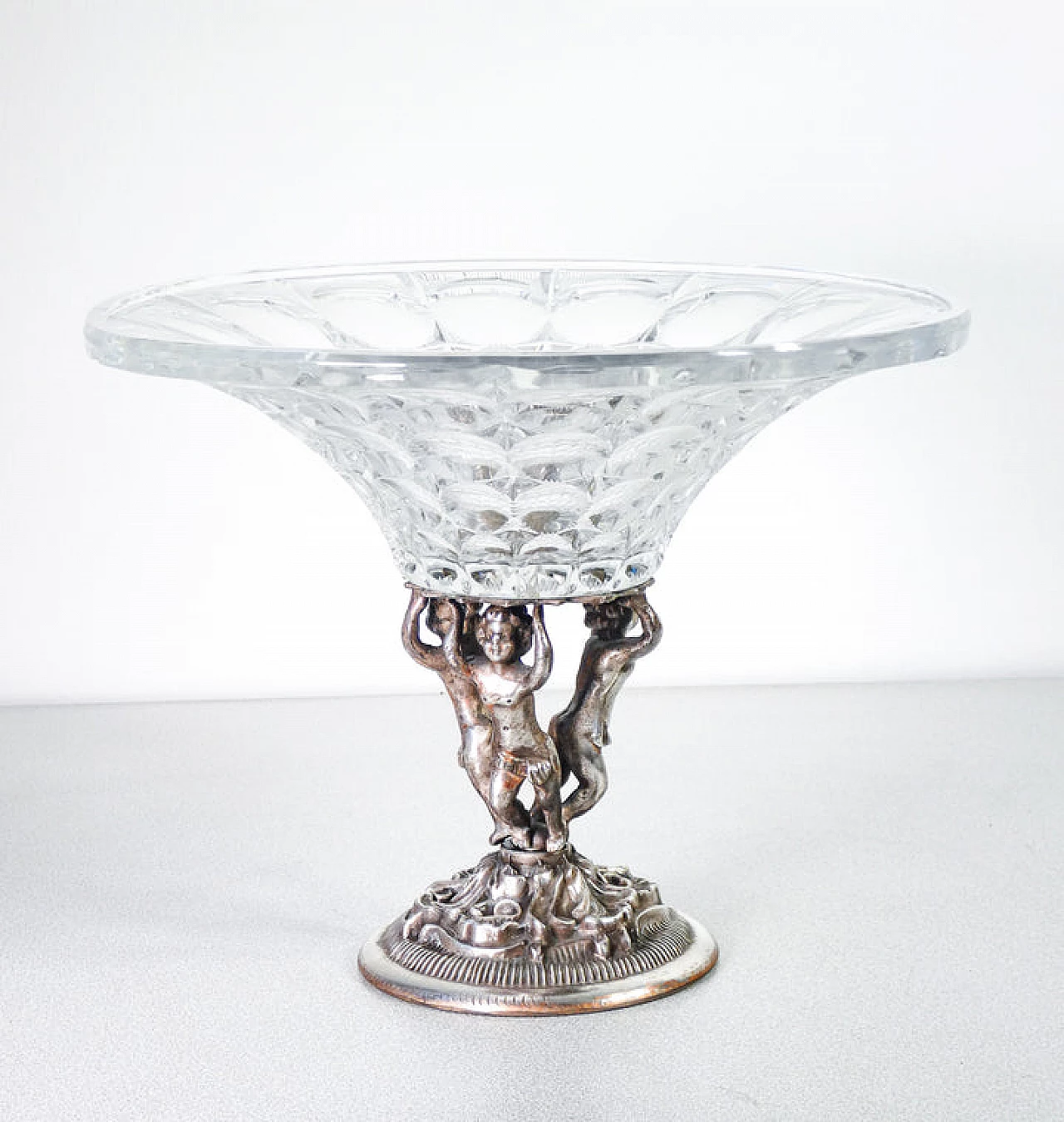 Cut crystal and Sheffield raised bowl, early 20th century 2