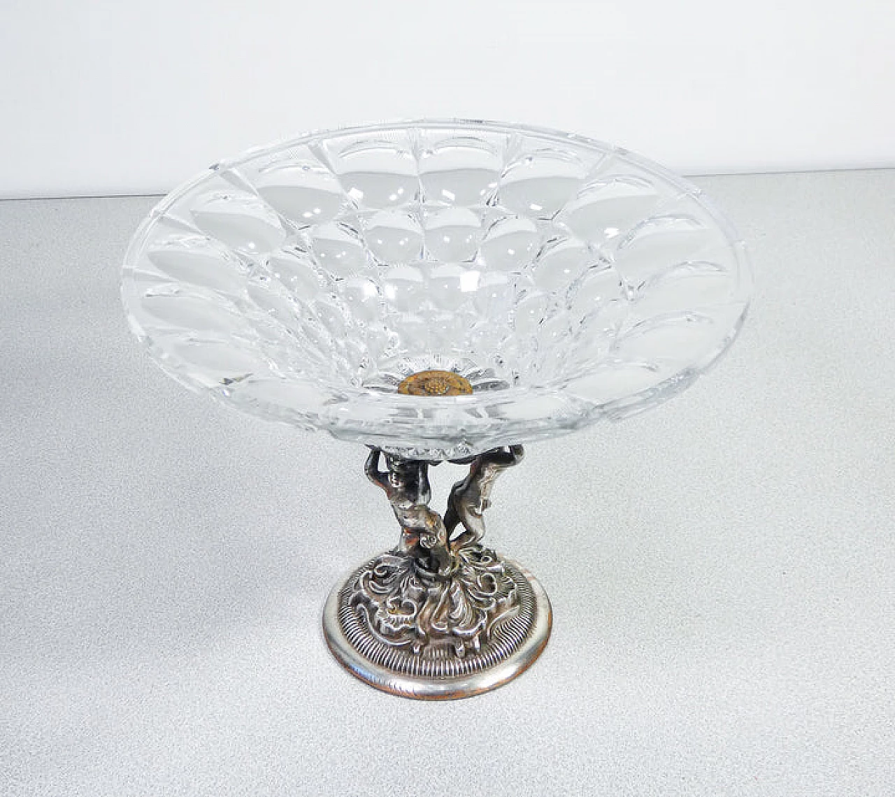 Cut crystal and Sheffield raised bowl, early 20th century 3