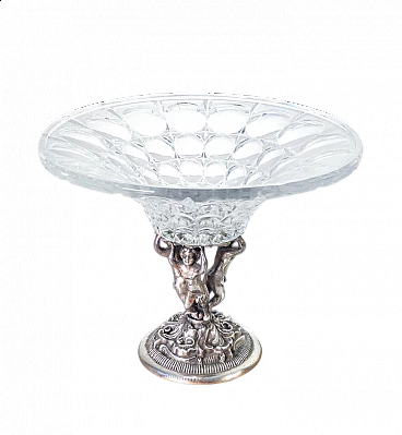 Cut crystal and Sheffield raised bowl, early 20th century