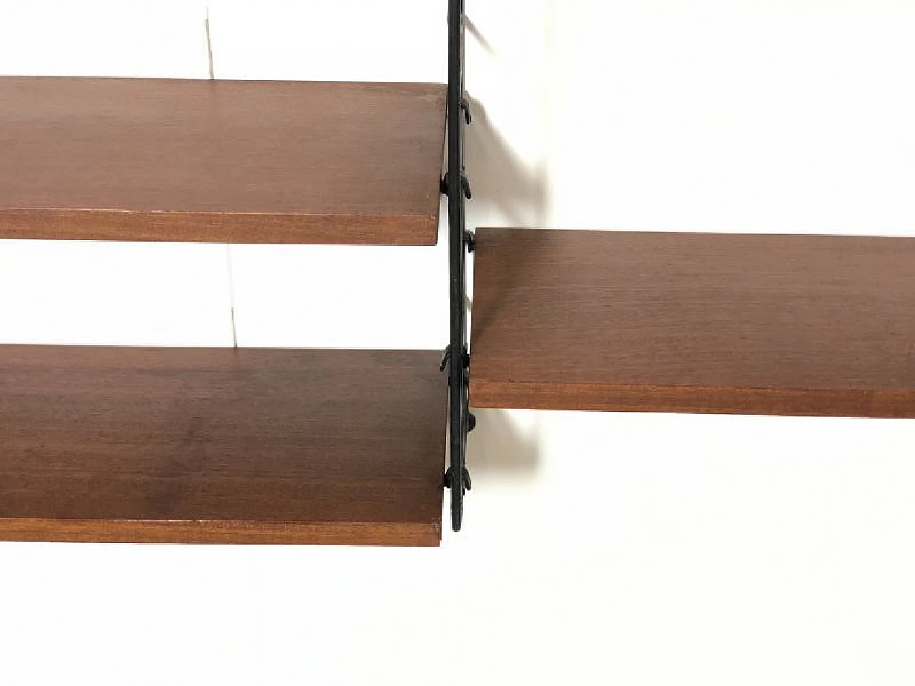 Suspended modular bookcase made of wood and metal, 1960s 8