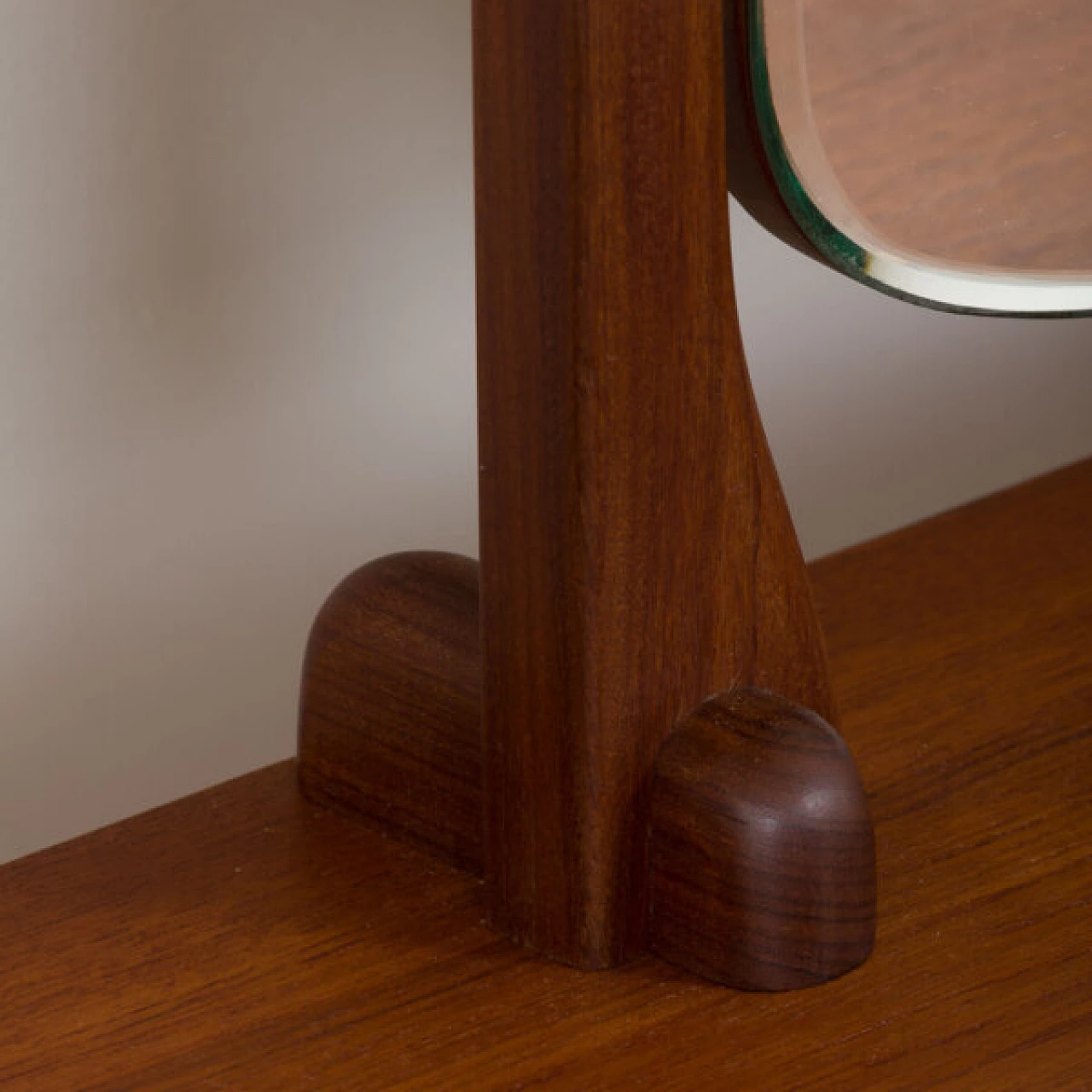 Teak dressing table with adjustable mirrors and 5 drawers, 1960s 6