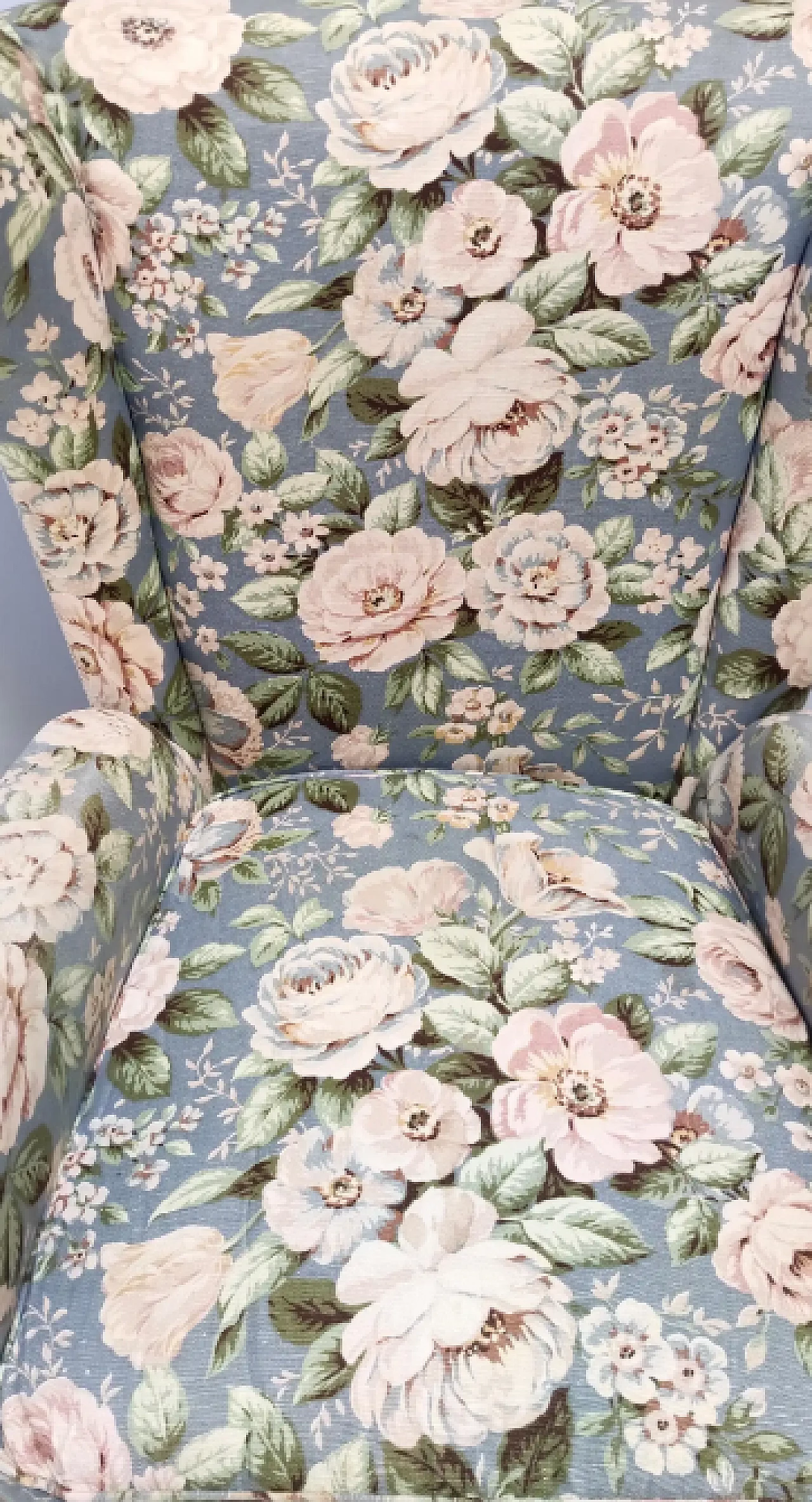 Wingback armchair in floral fabric by Paolo Buffa, 1950s 9