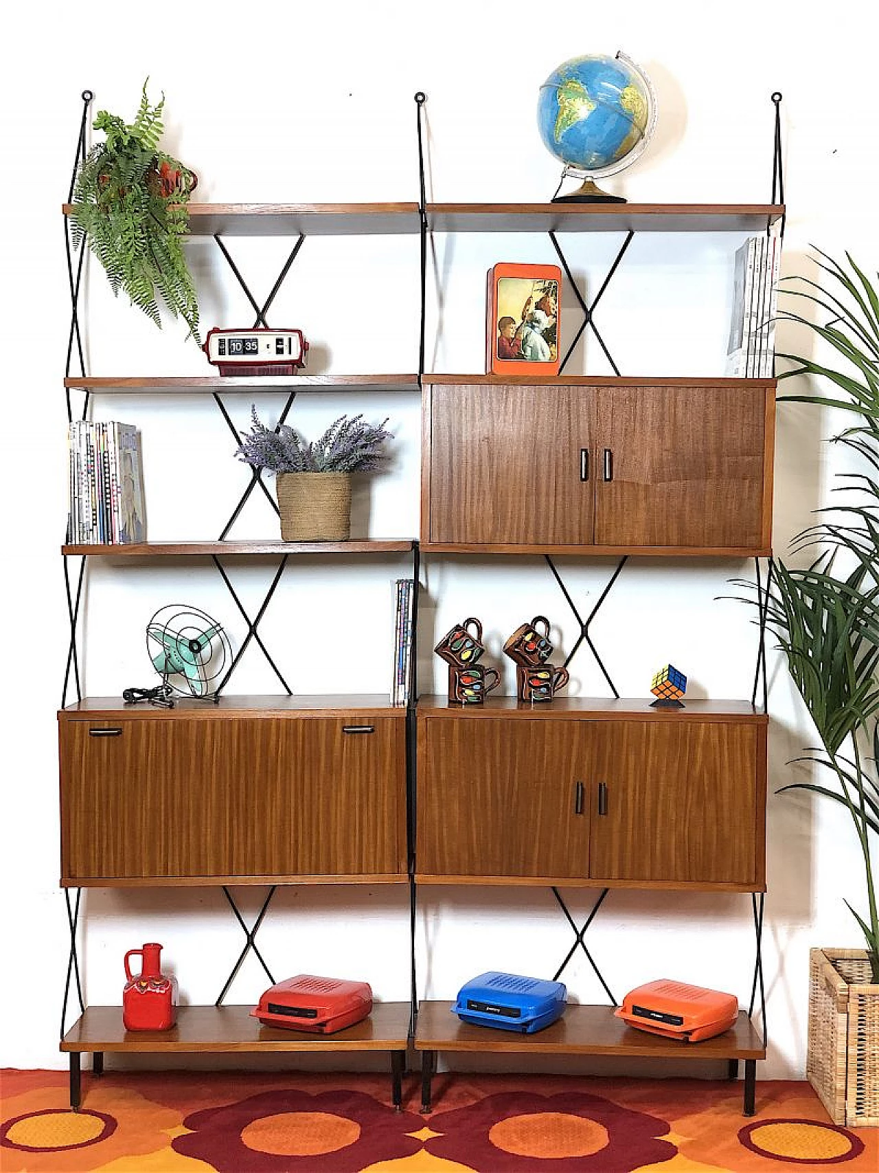 Metal and wood bookcase by ISA Bergamo, 1960s 1