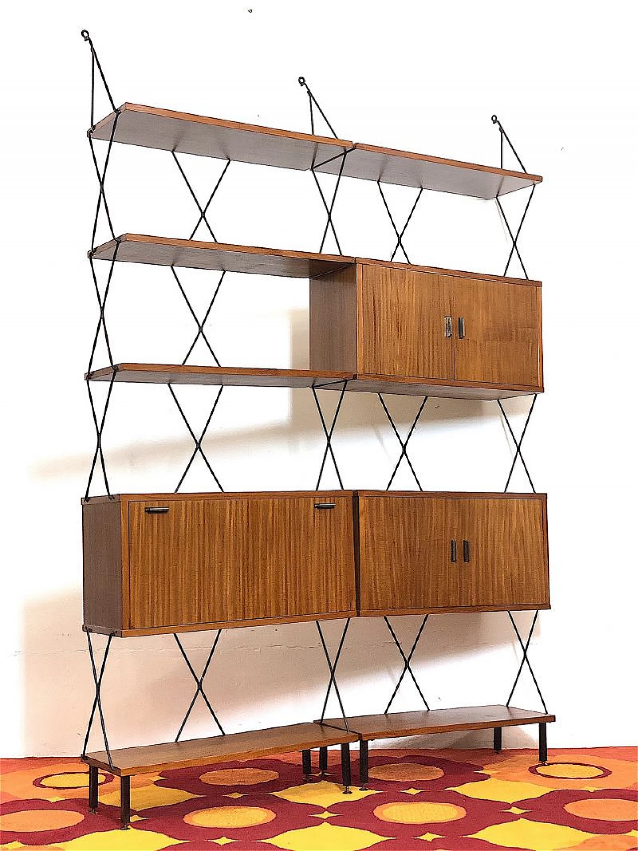 Metal and wood bookcase by ISA Bergamo, 1960s 2
