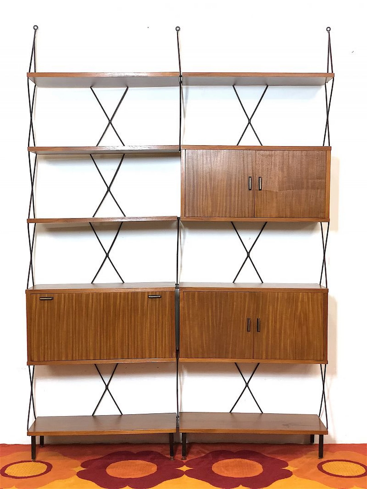Metal and wood bookcase by ISA Bergamo, 1960s 3