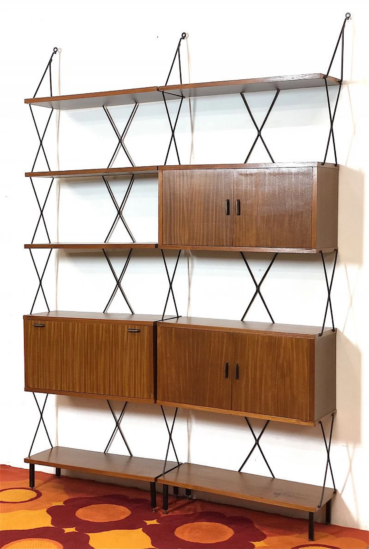 Metal and wood bookcase by ISA Bergamo, 1960s 4