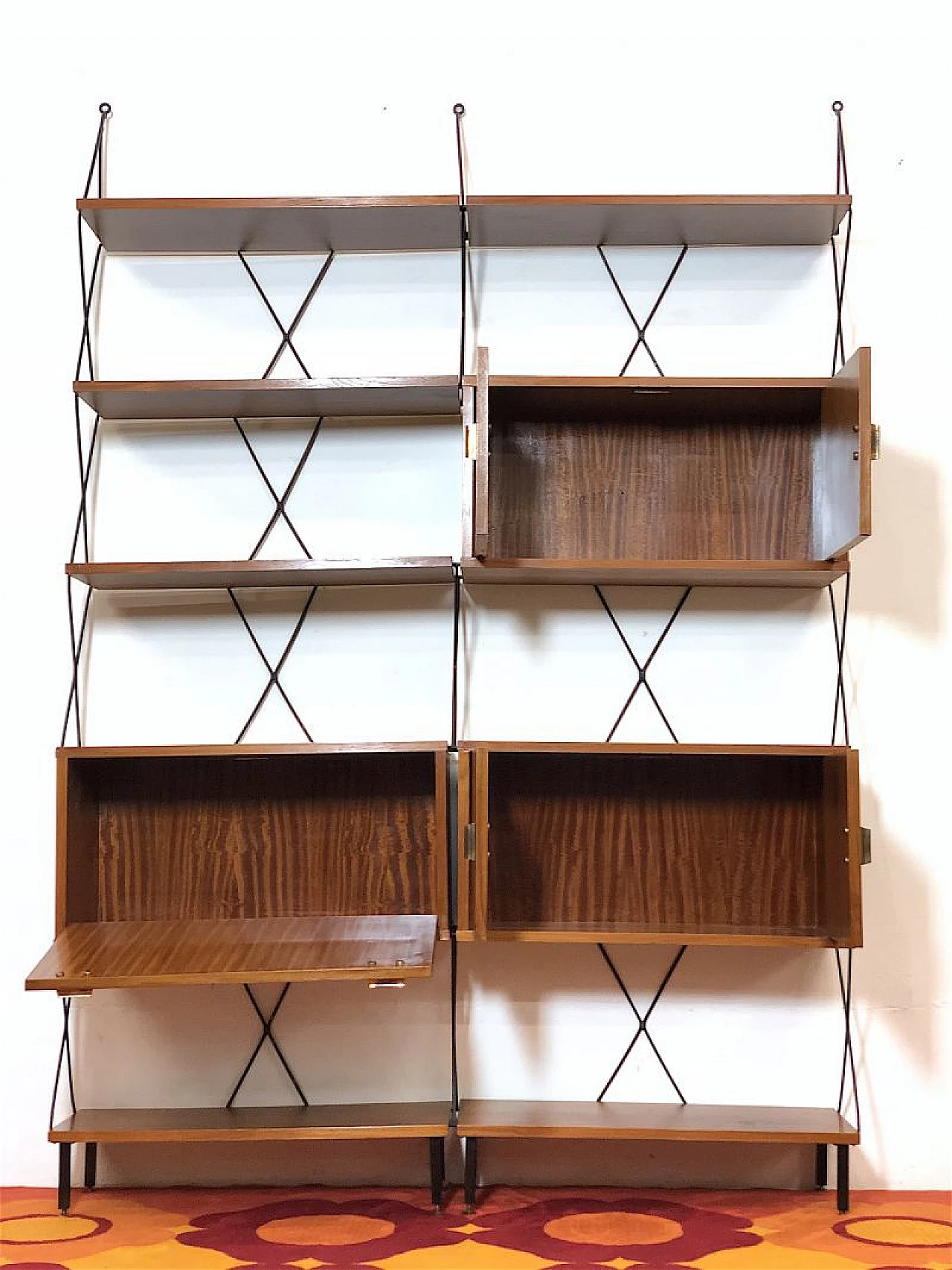 Metal and wood bookcase by ISA Bergamo, 1960s 8