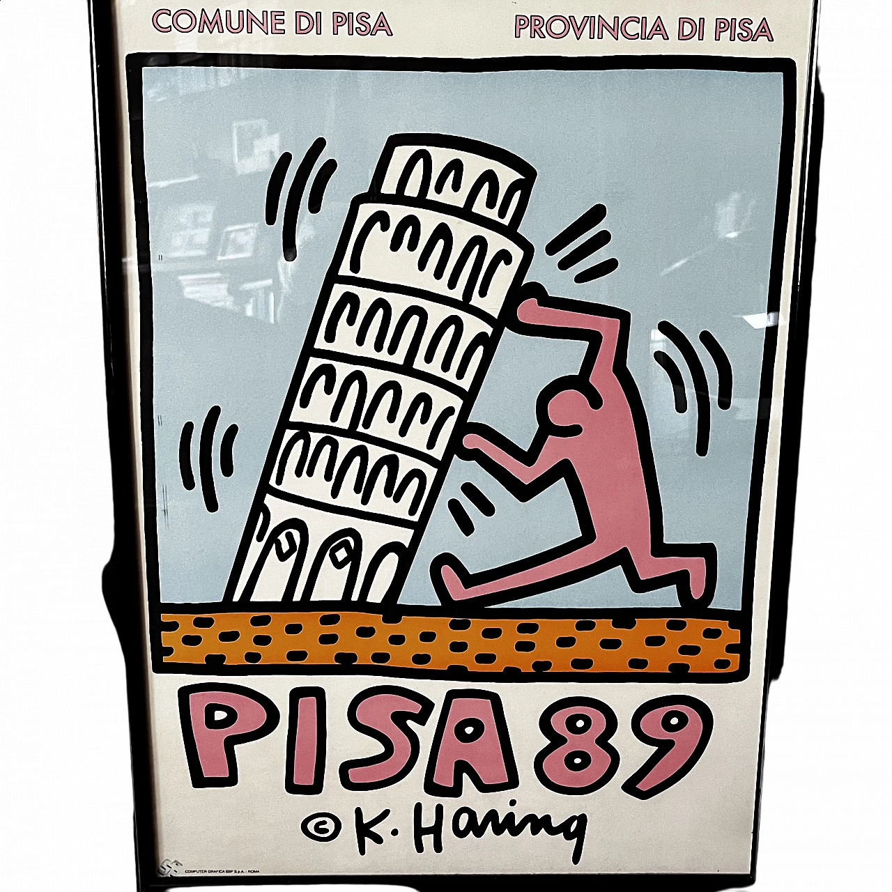 Poster Pisa 89 di Keith Haring, prima edizione, 1989 4
