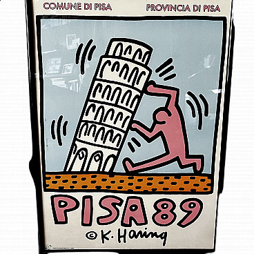 Poster Pisa 89 by Keith Haring, first edition, 1989