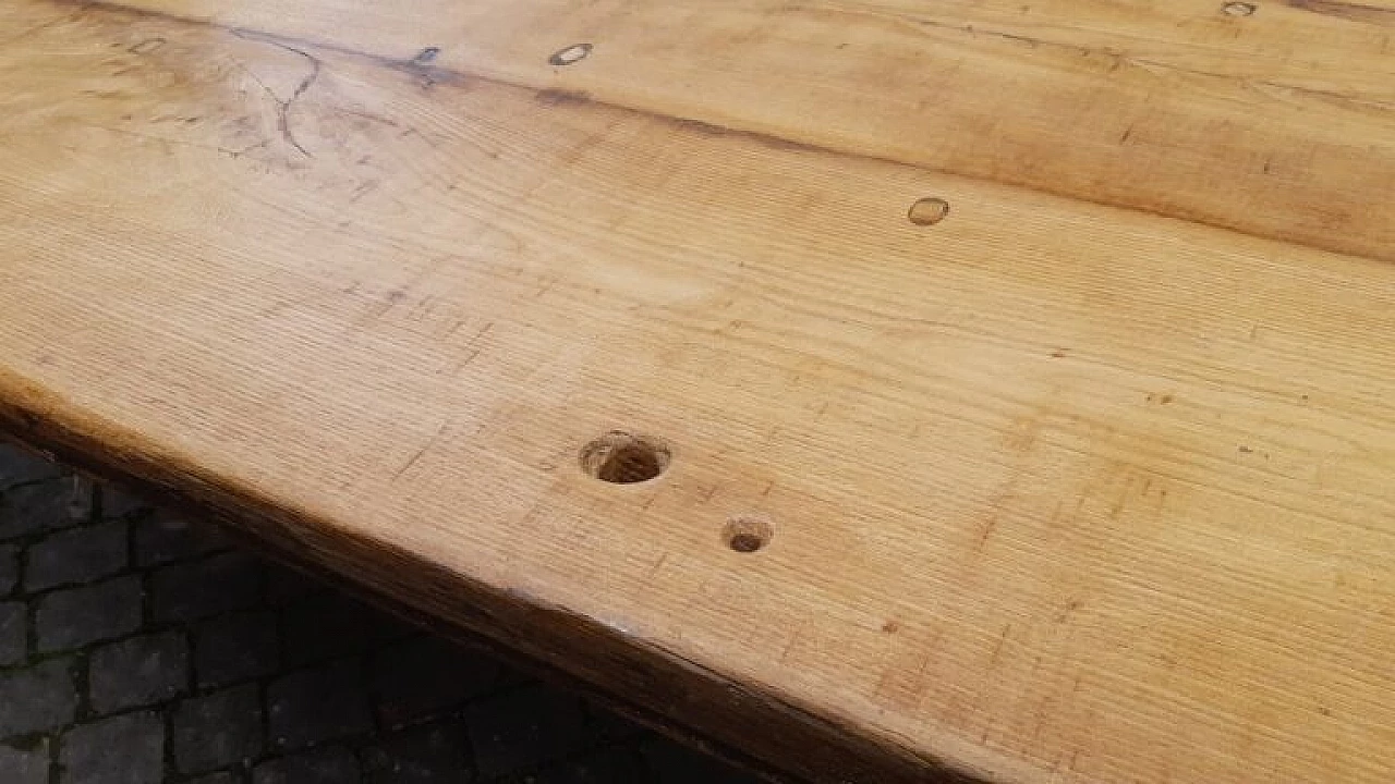 Tavolo rustico toscano in rovere e cedro, primo '900 5