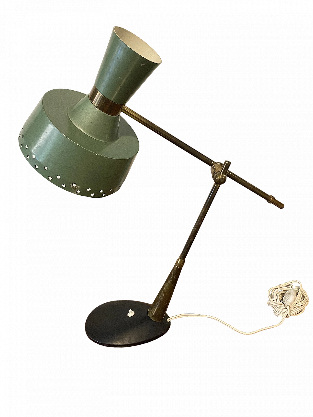 Metal and brass table lamp by Angelo Lelli, 1960s 4