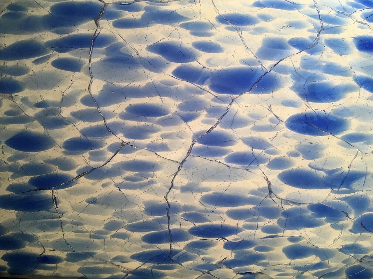 Applique in vetro di Murano blu e dorato di Stefano Toso, anni '50 2