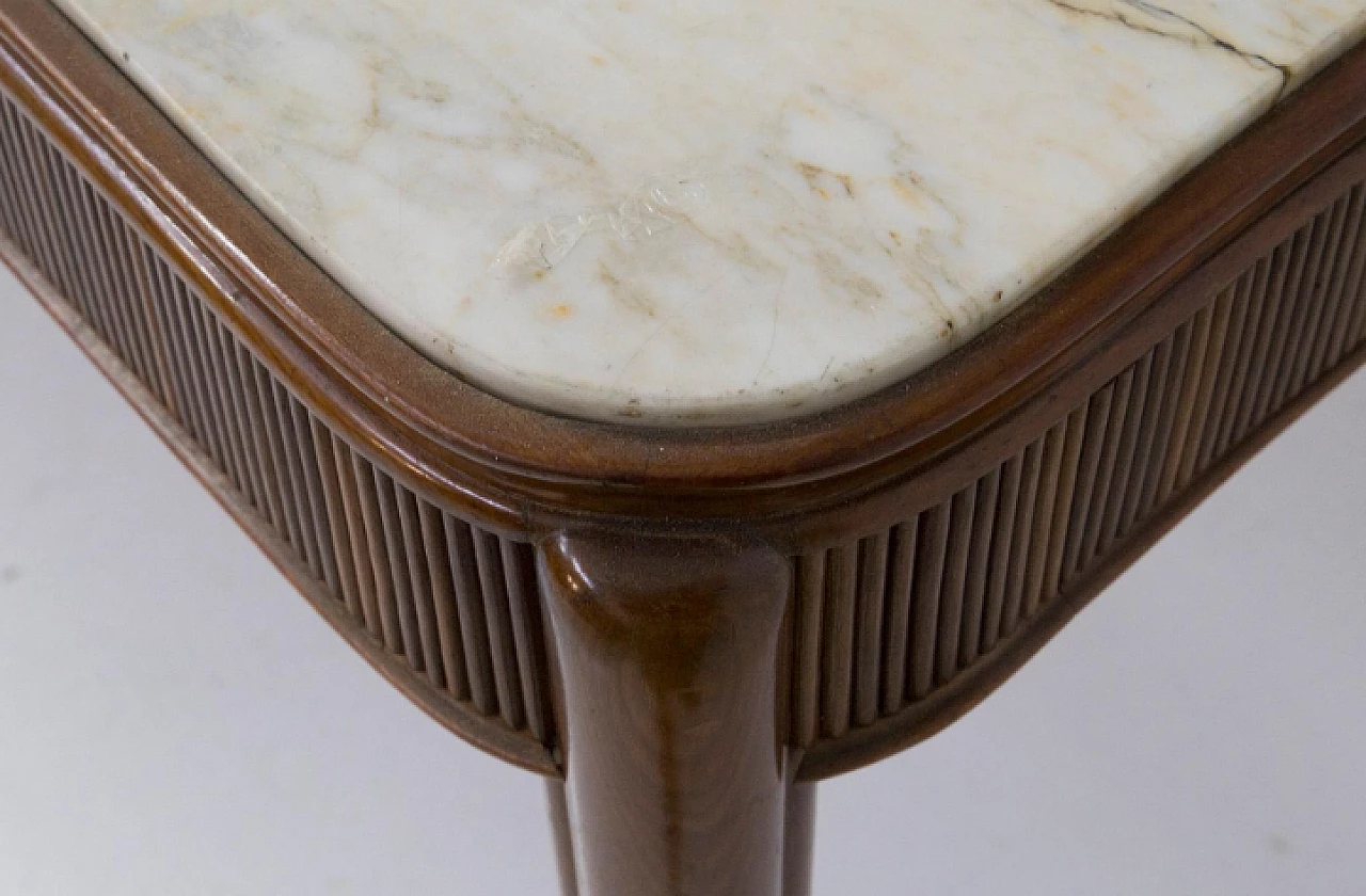 Tavolo in legno con piano in marmo di Gino Rancati, anni '50 2