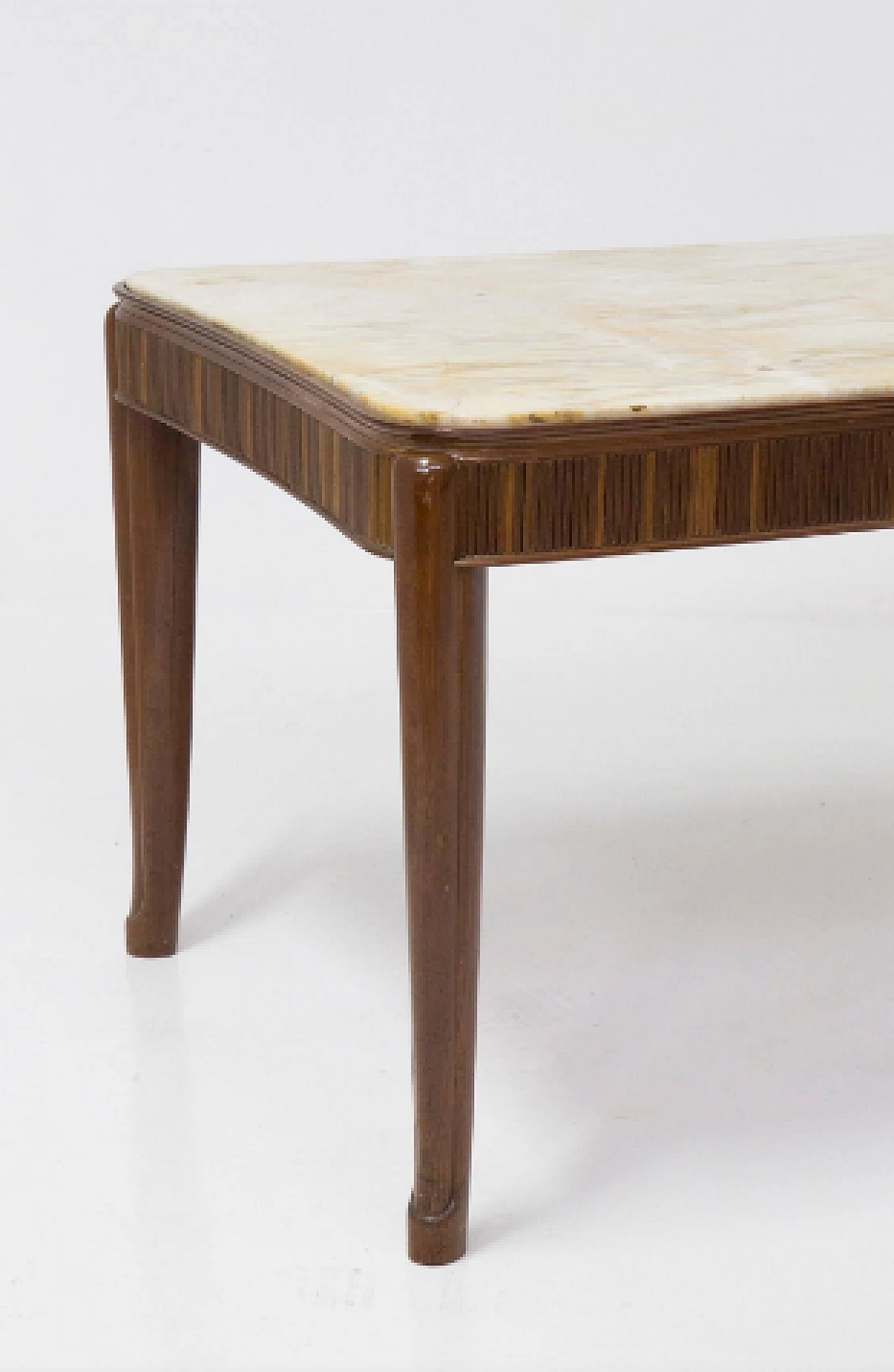 Tavolo in legno con piano in marmo di Gino Rancati, anni '50 3
