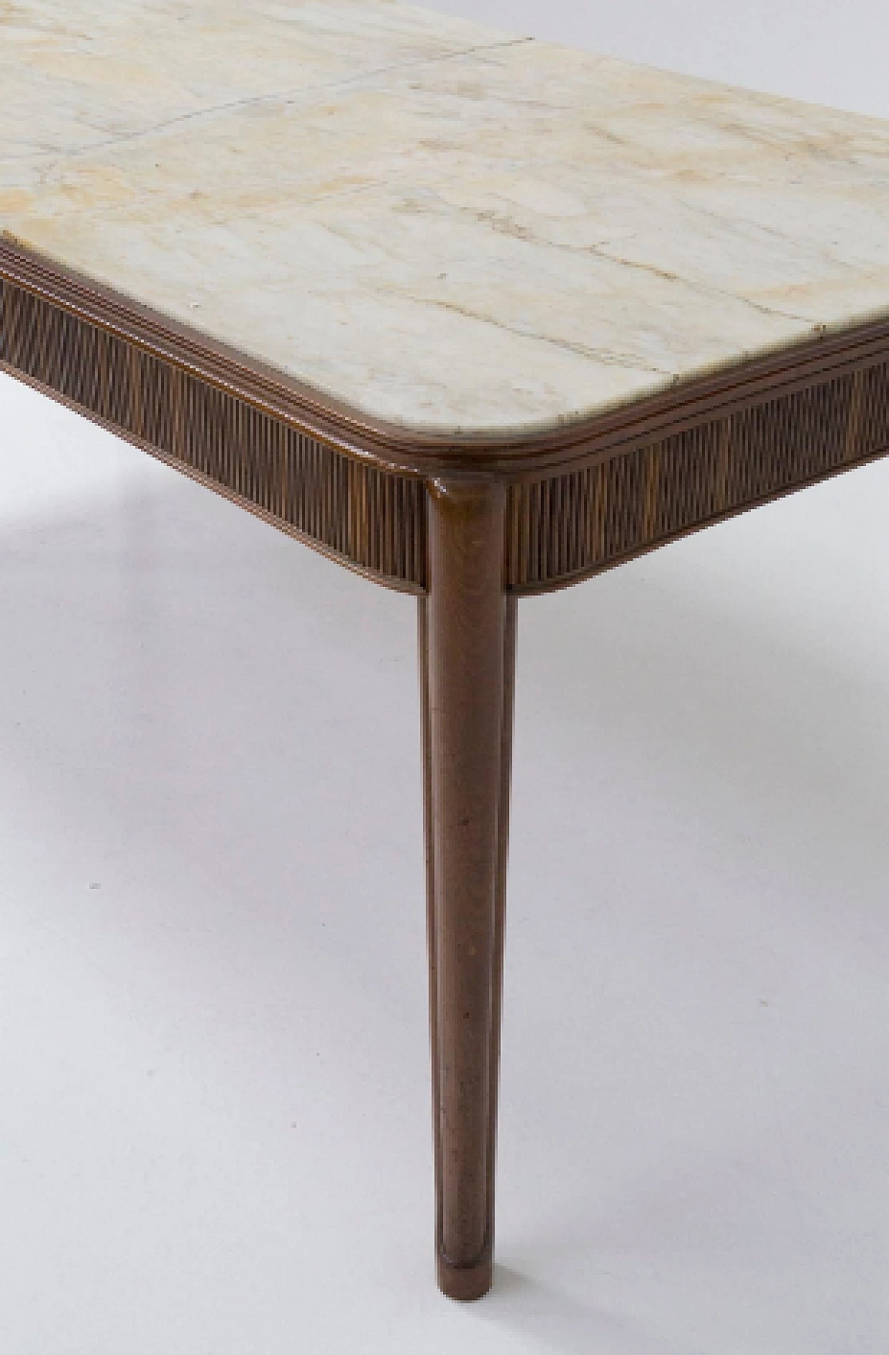 Wood table with marble top by Gino Rancati, 1950s 4