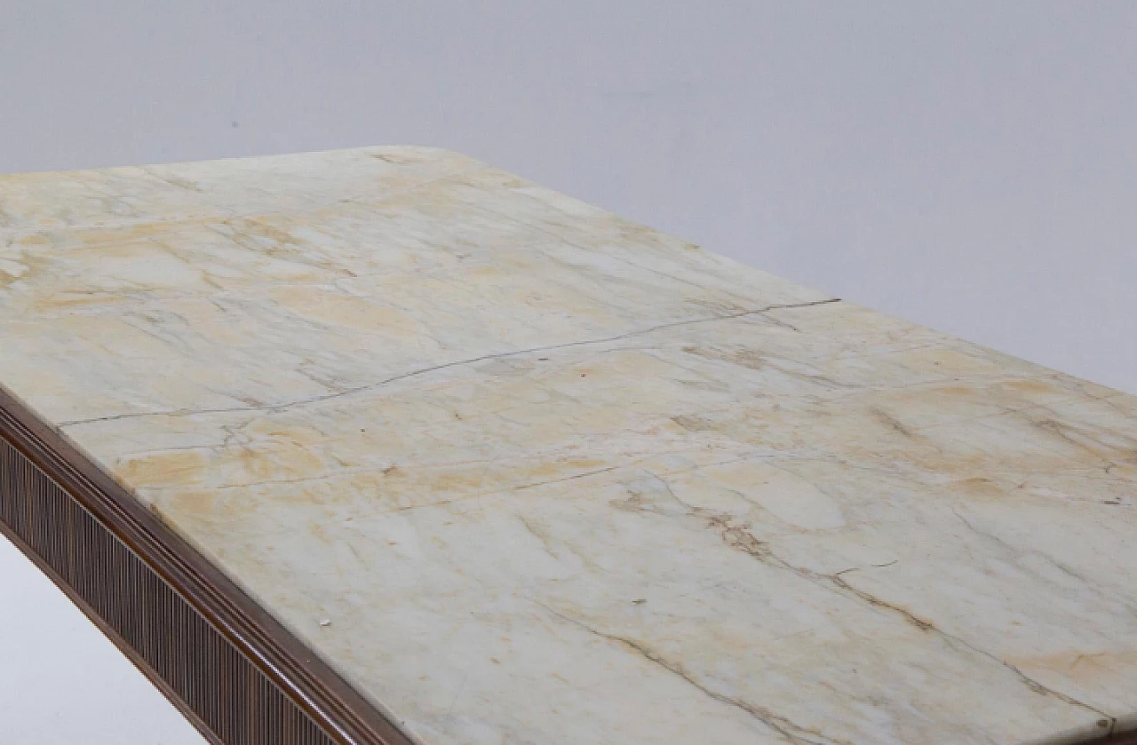 Tavolo in legno con piano in marmo di Gino Rancati, anni '50 5