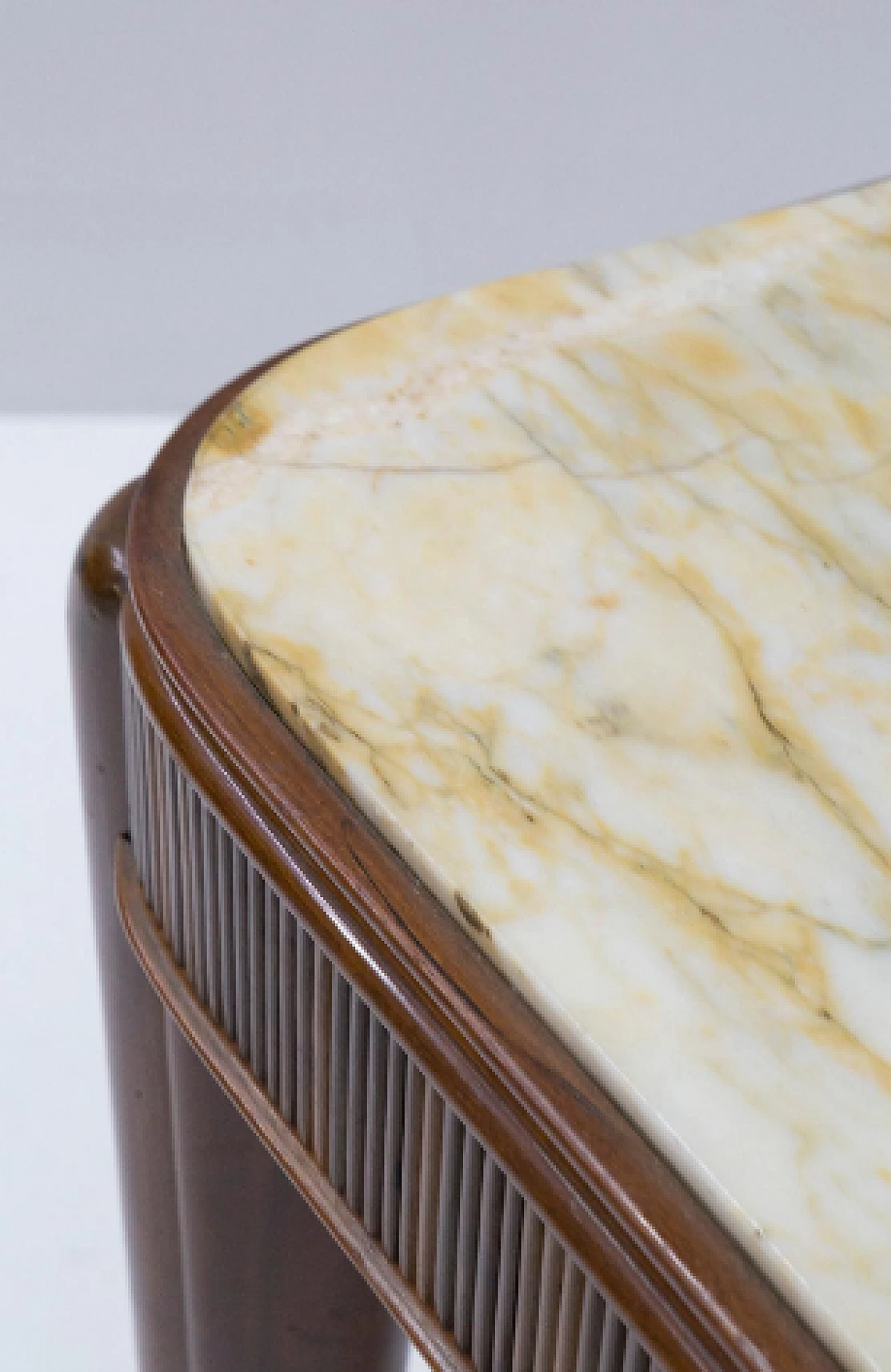 Wood table with marble top by Gino Rancati, 1950s 7