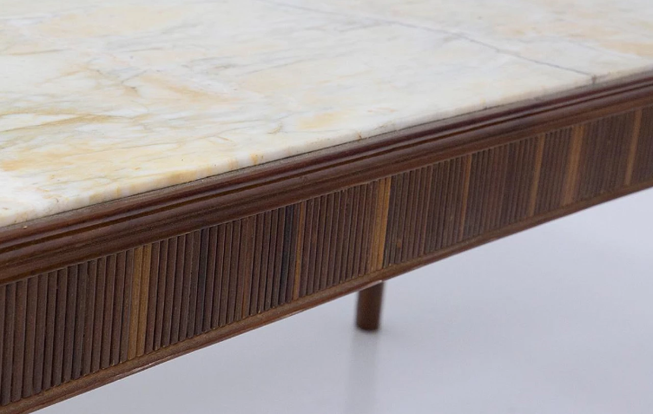 Tavolo in legno con piano in marmo di Gino Rancati, anni '50 8