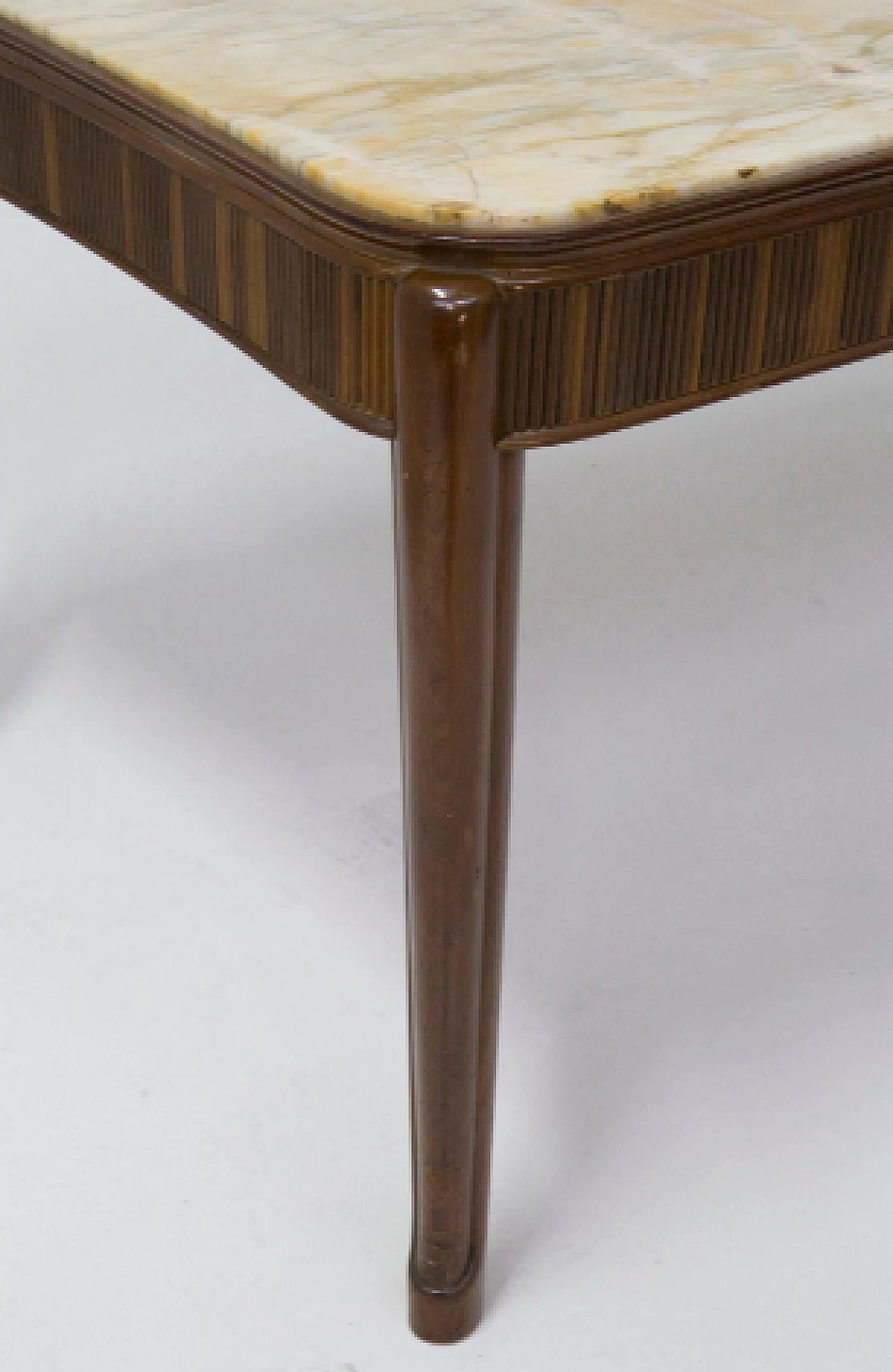 Tavolo in legno con piano in marmo di Gino Rancati, anni '50 9