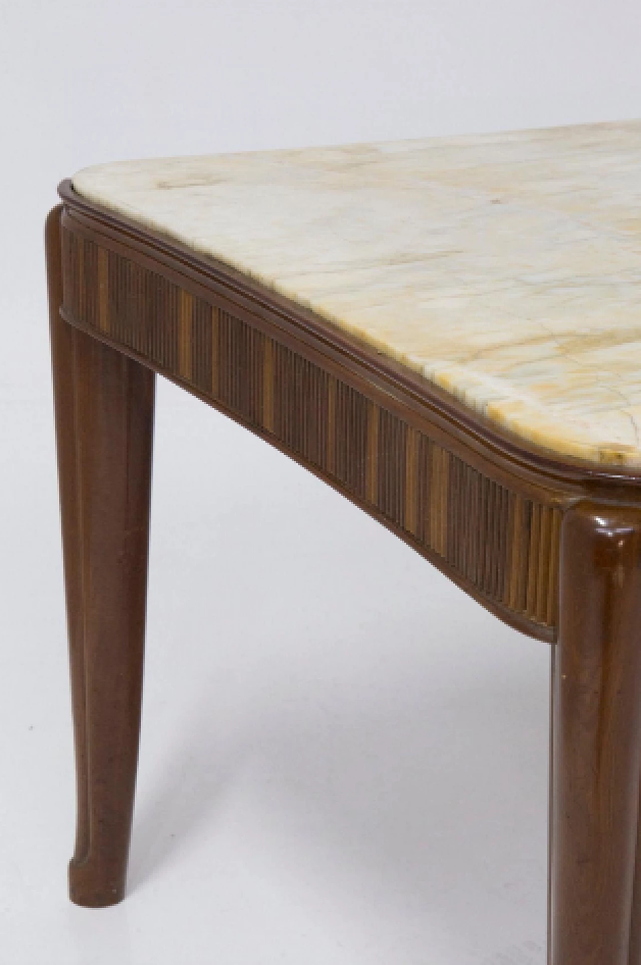 Wood table with marble top by Gino Rancati, 1950s 10